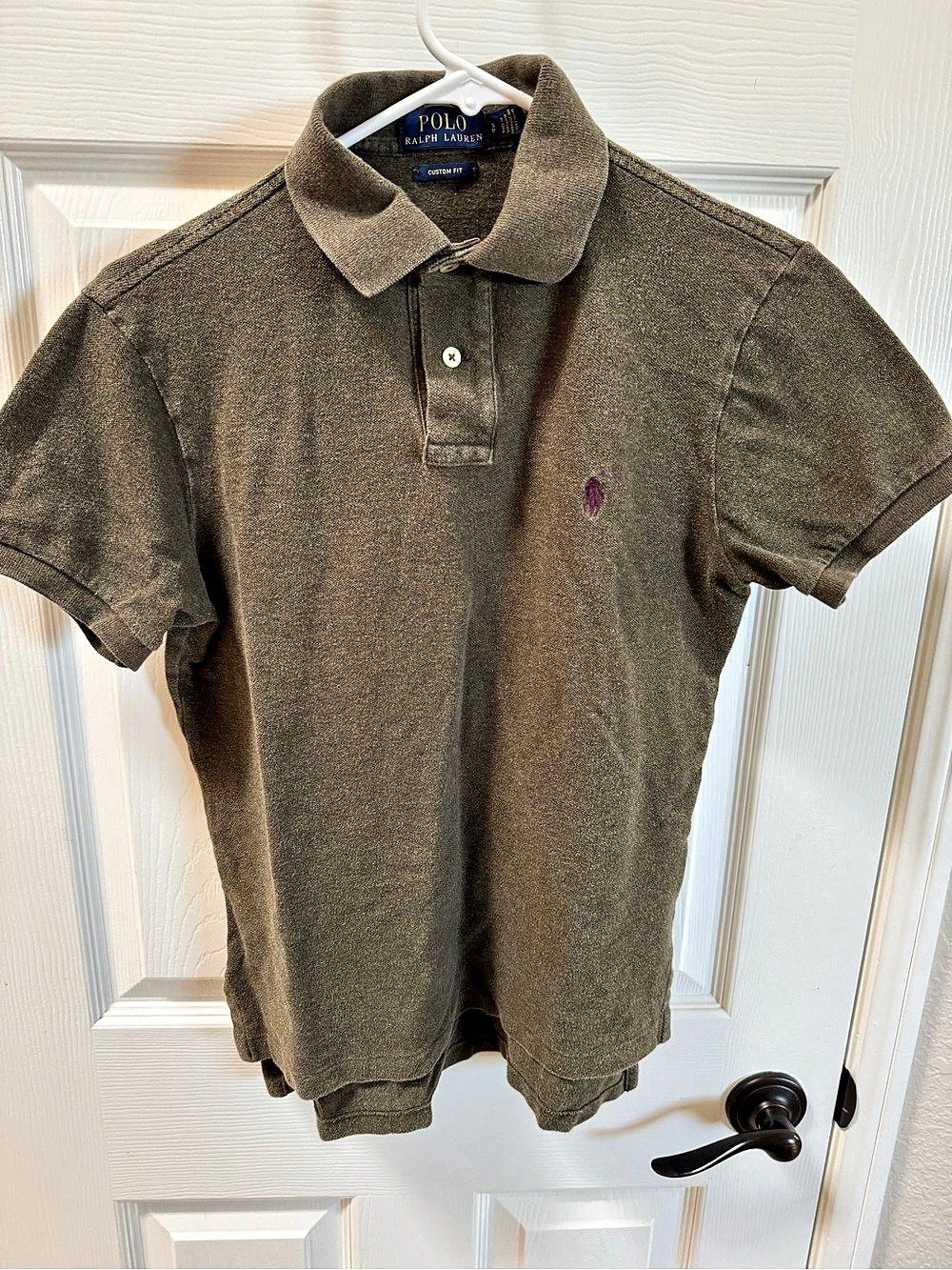Polo Ralph Lauren Custom Fit Cotton Mesh Polo Shirt olive green Small